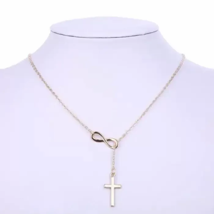 Infinite Faith Gold Cross Necklace - Shop Now!