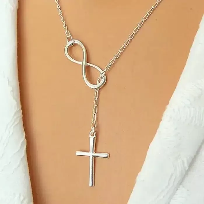 Infinite Faith Gold Cross Necklace - Shop Now!