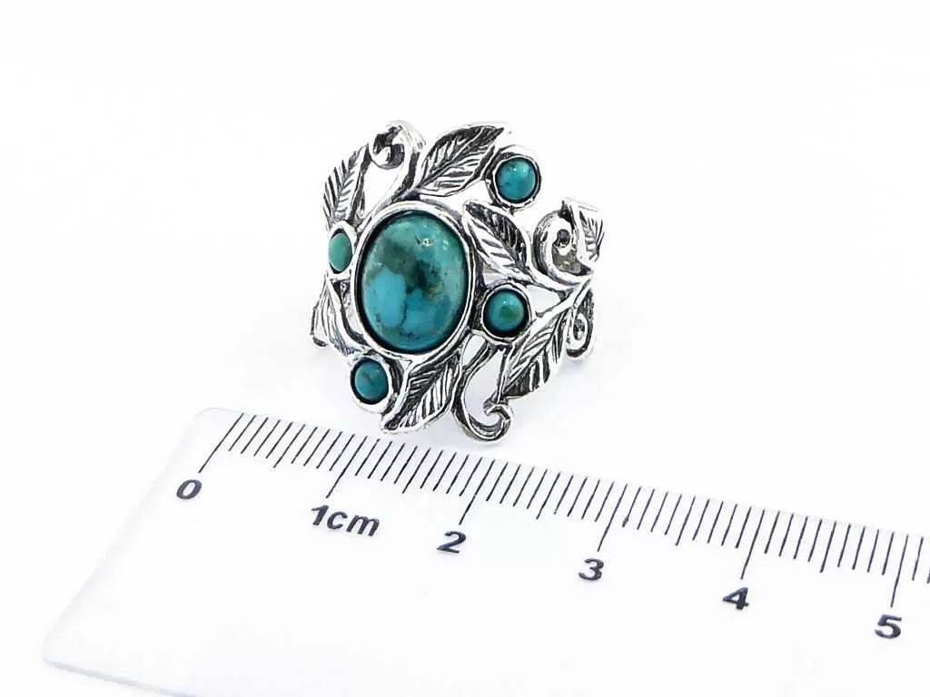 Jewelry from Israel silver signet ring for woman set turquoise