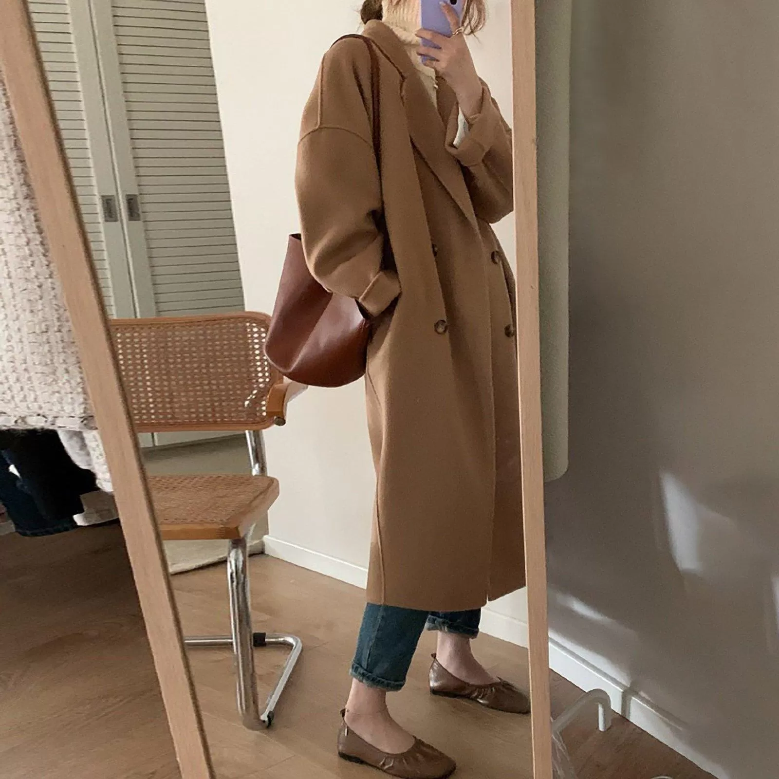 Jodie Double Face Wool Long Coat