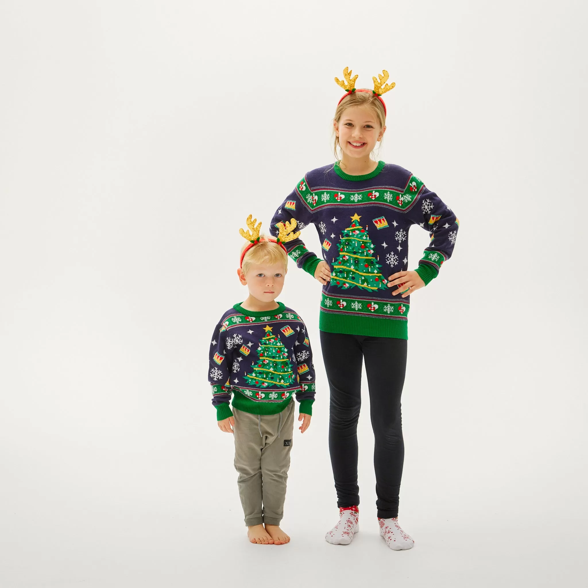 Juletræets Julesweater Navy LED - Børn