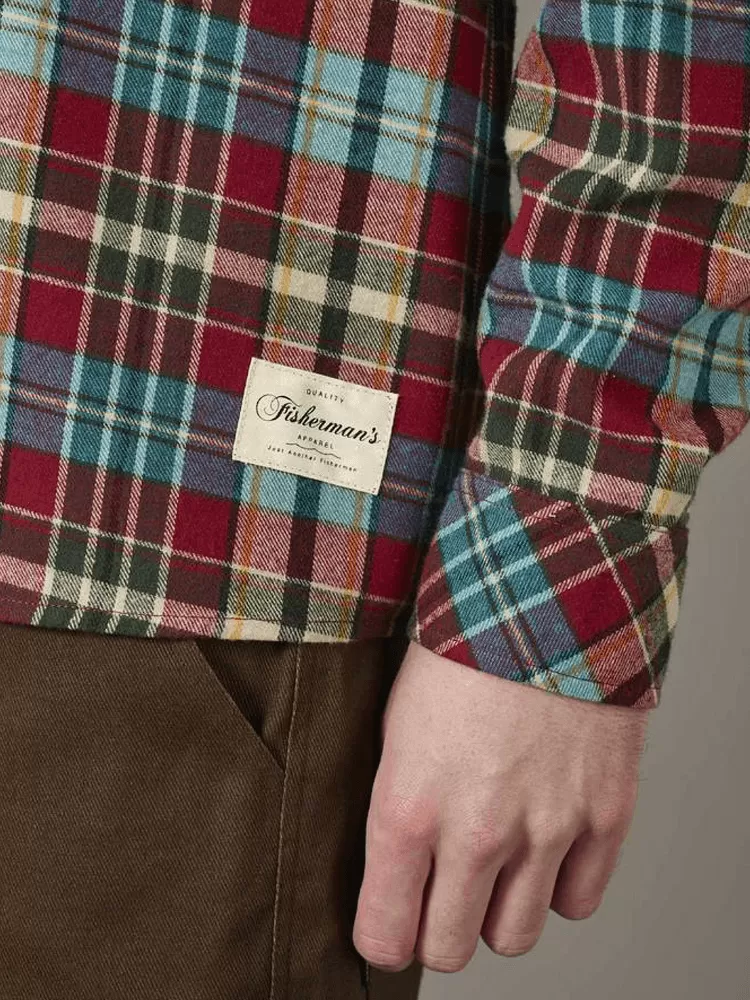 Just Another Fisherman Flanagan Flannel Shirt - Red / Teal