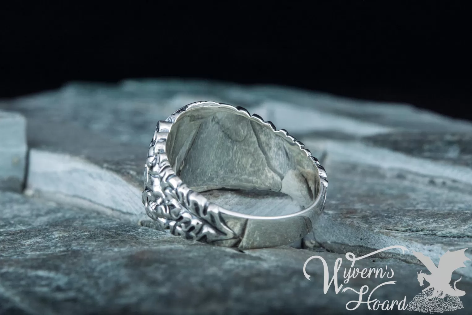 Jörmungandr Ouroboros Acorn & Oak Leaves Ring