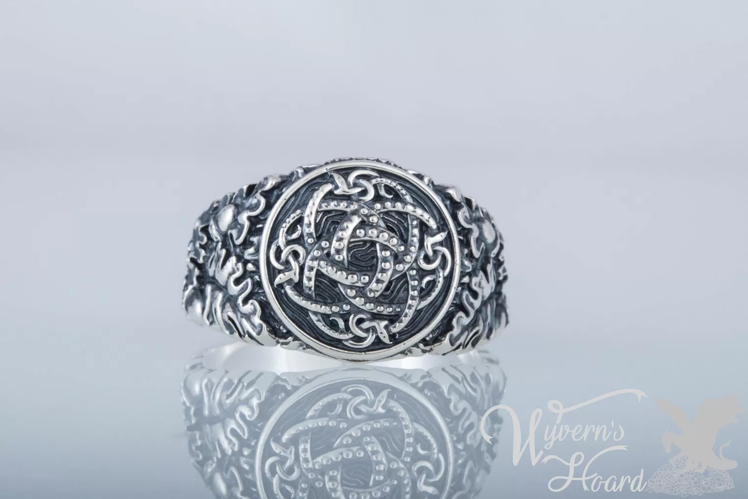 Jörmungandr Ouroboros Acorn & Oak Leaves Ring