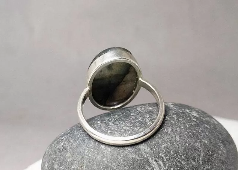 Labradorite 925 Silver Ring,Handmade Oval Jewelry,For Woman