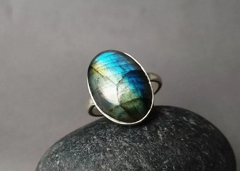 Labradorite 925 Silver Ring,Handmade Oval Jewelry,For Woman