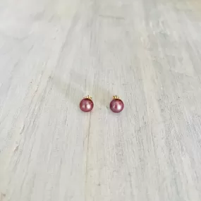 Lavender Edison Pearl Studs