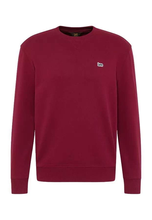 Lee Men's Crewneck Sweatshirt Plain Crew Sweatshrt 112341661 burgundy