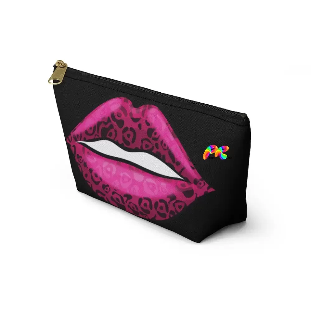 Leopard Print Lips Makeup Bag