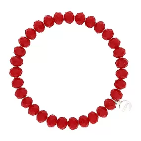 Lizas Clarksville 8mm Crystal Bracelet Red