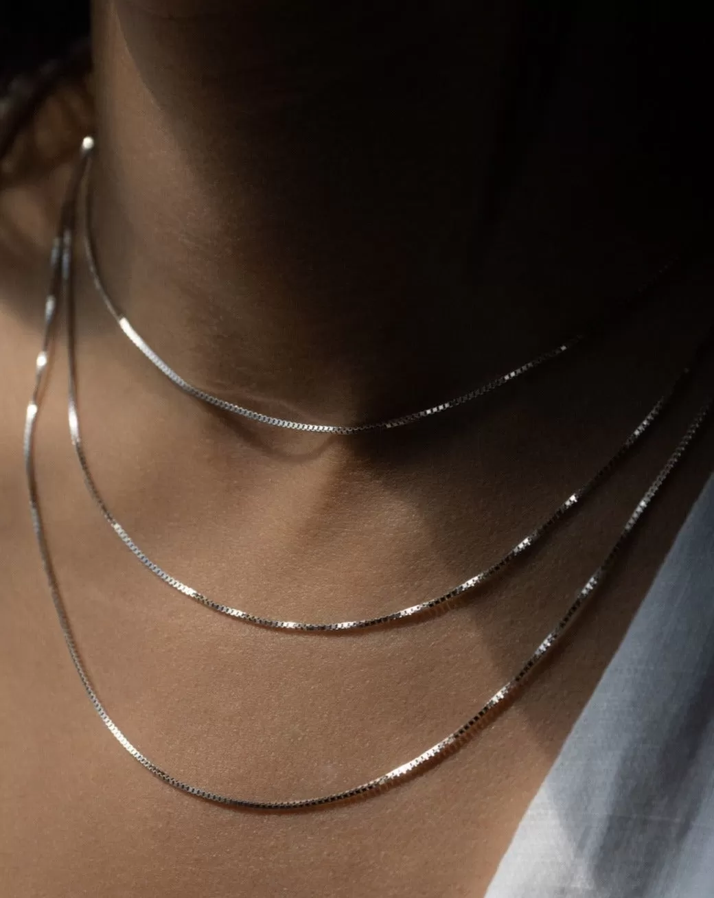 Luxe Box Chain - 10k Solid White Gold