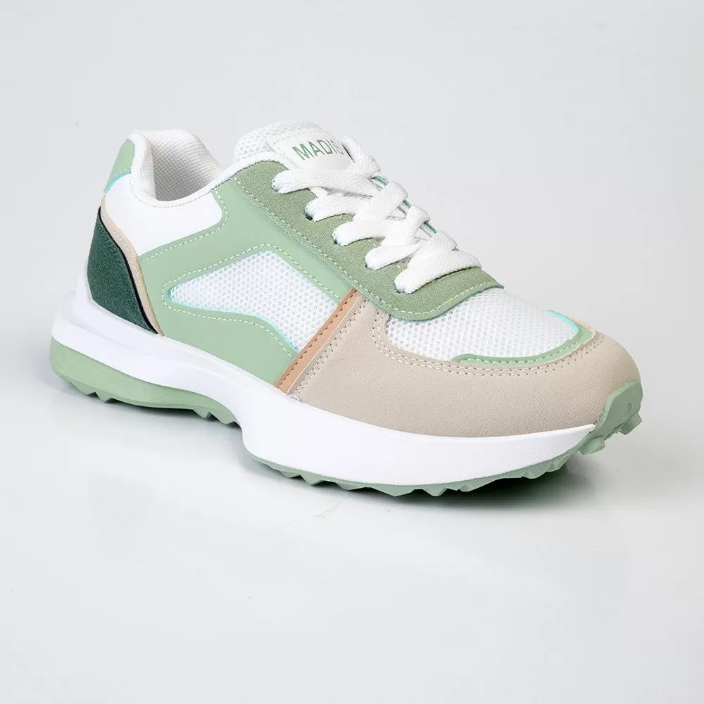 Madison Simone Lace Up  Sneaker - Green Multi