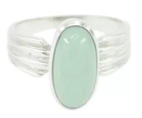 Marvelous Gem Aqua Chalcedony 925 Sterling Silver Ring Good Friday