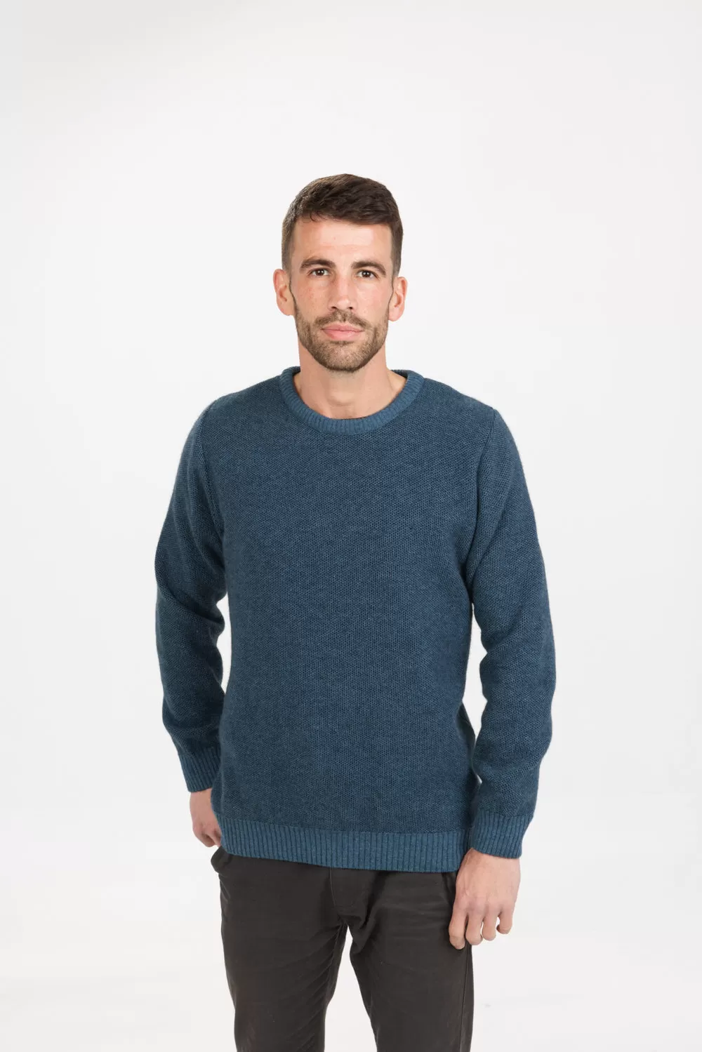 Mens Textured Crew Sweater