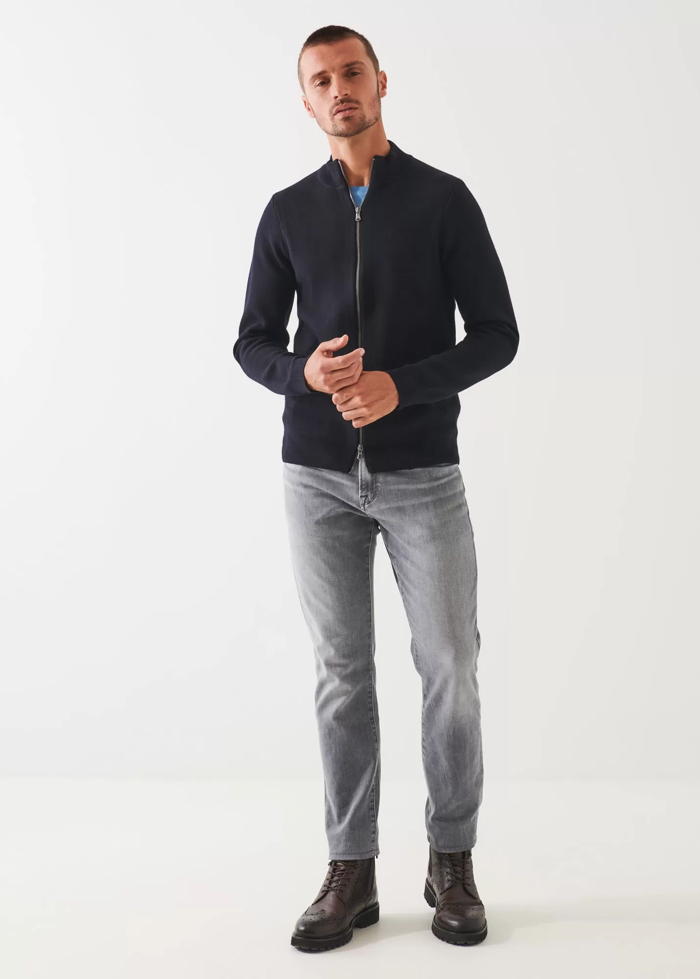 MERINO HALF MILANO ZIP-UP CARDIGAN