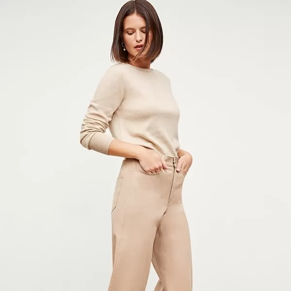 Milo Wide-Leg Jean - Eco Better Than Denim :: Fawn