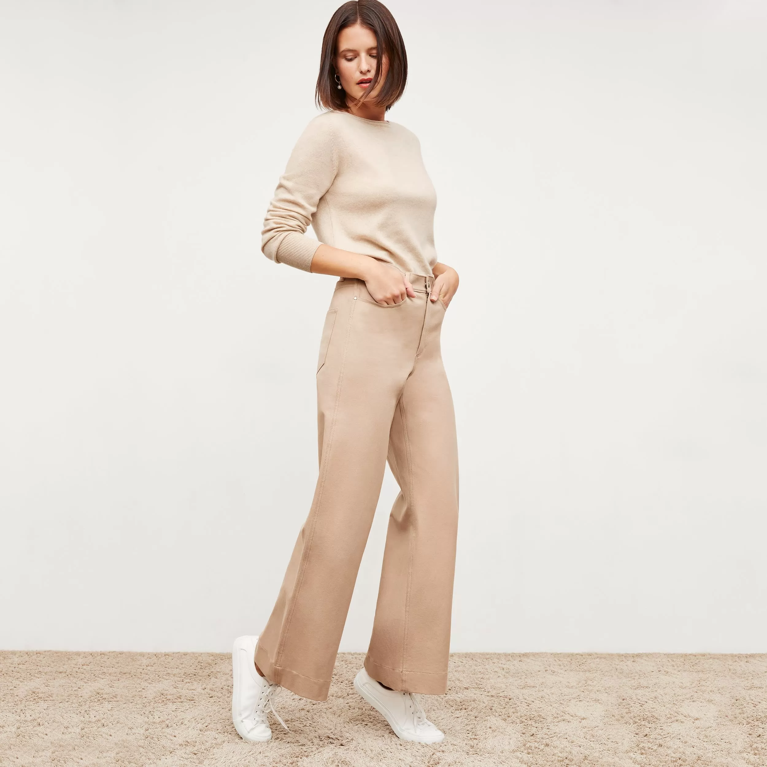 Milo Wide-Leg Jean - Eco Better Than Denim :: Fawn