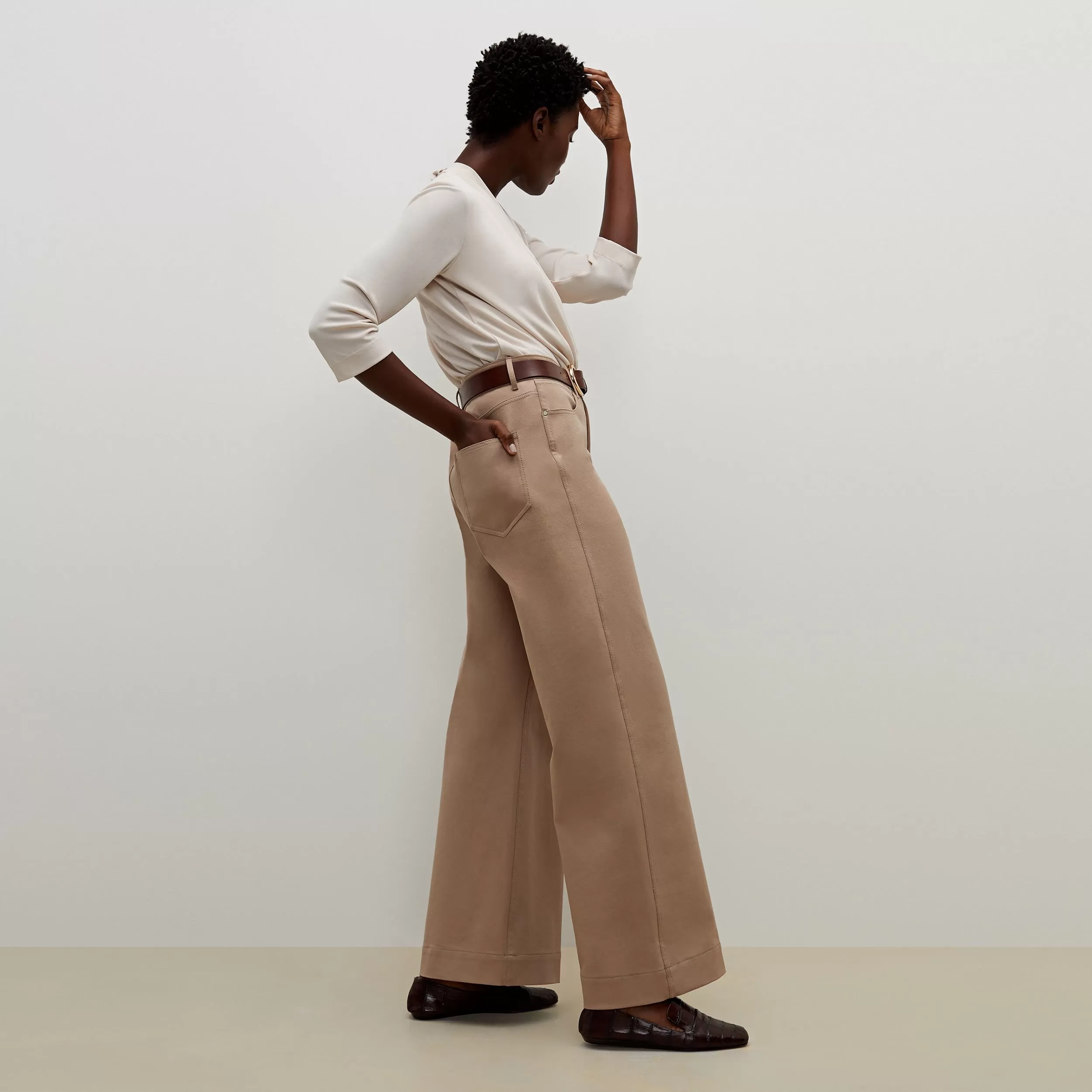 Milo Wide-Leg Jean - Eco Better Than Denim :: Fawn