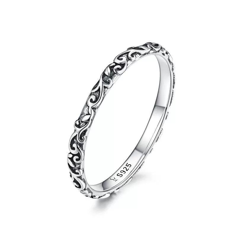 Minimalist 2mm 925 Sterling Silver Band Finger Ring - Charm Jewelry (GX319)