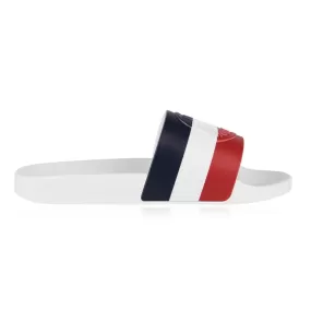 MONCLER WHITE, RED  & NAVY SLIDERS