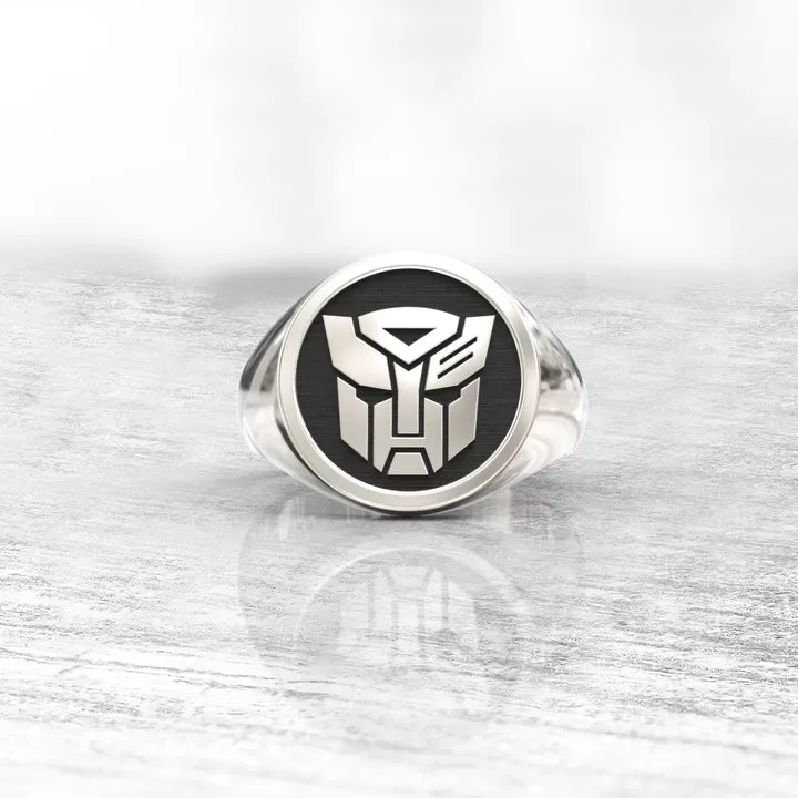 Monogram ring. Sterling silver ring. Silver monogram ring. Signet silver ring. Personalized signet ring. transformers. gift for men