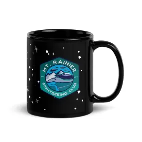 Mount Rainier Sightseeing Black Glossy Mug