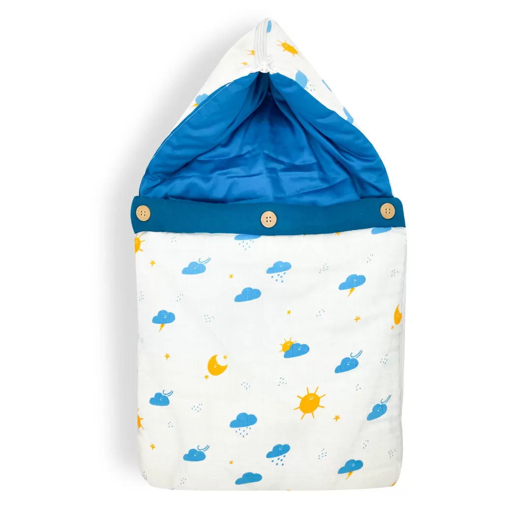 Muslin Carry Nest for Baby -Traveling bed Soft Cotton Clouds