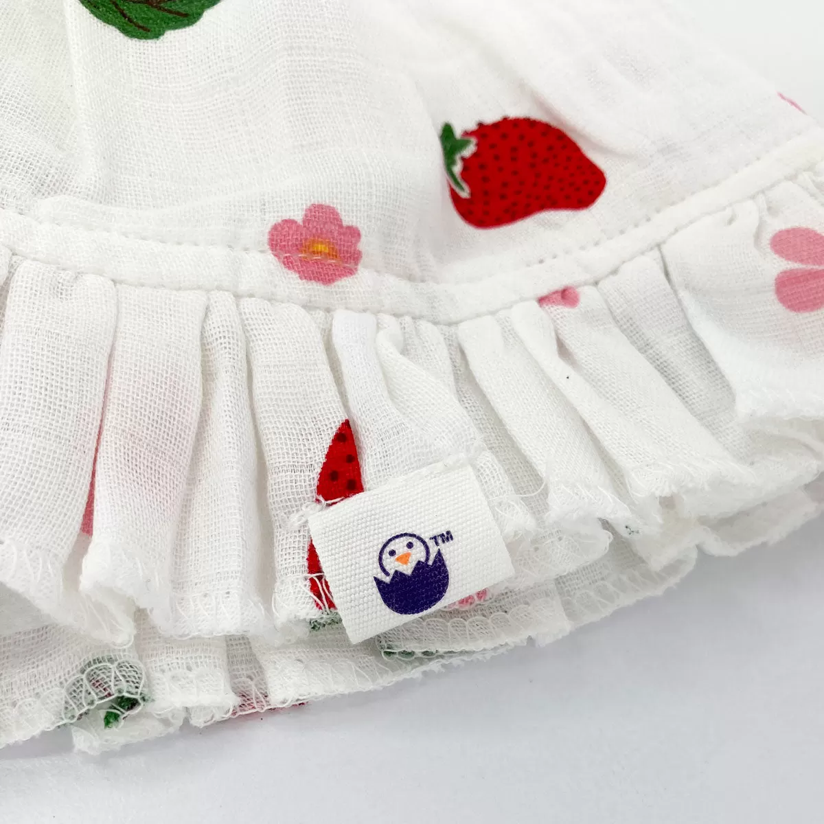 Muslin Kimora Frock for Baby Girl -100% Organic Cotton -Strawberry