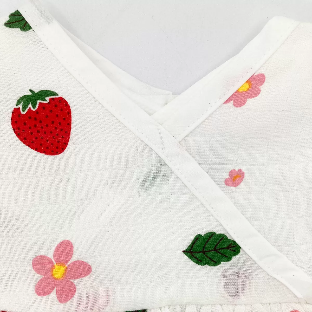 Muslin Kimora Frock for Baby Girl -100% Organic Cotton -Strawberry