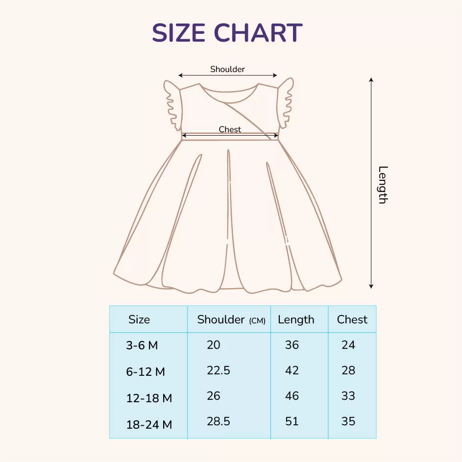 Muslin Kimora Frock for Baby Girl -100% Organic Cotton -Strawberry