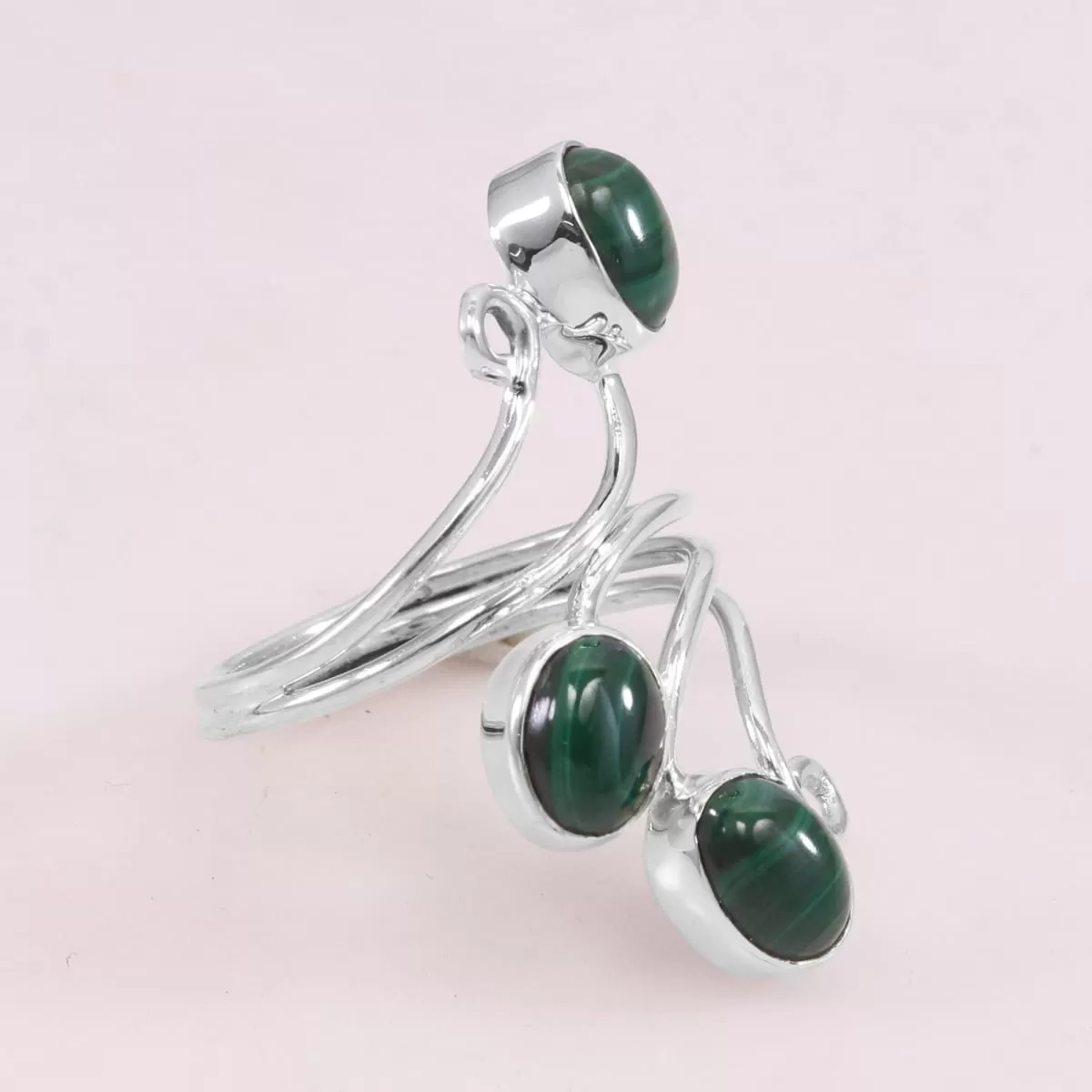 Natural Malachite Ring Sterling Silver Ring Handmade Ring Malachite Gemstone Ring Gift For Womens