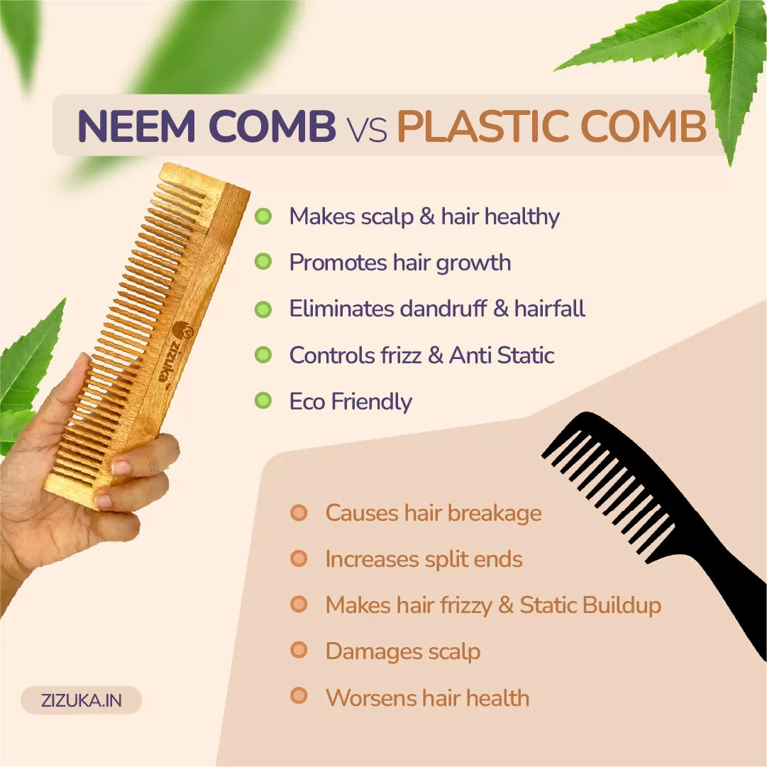 Oil Treated Neem Comb -Scalp Care -Combo (Pack of 3)