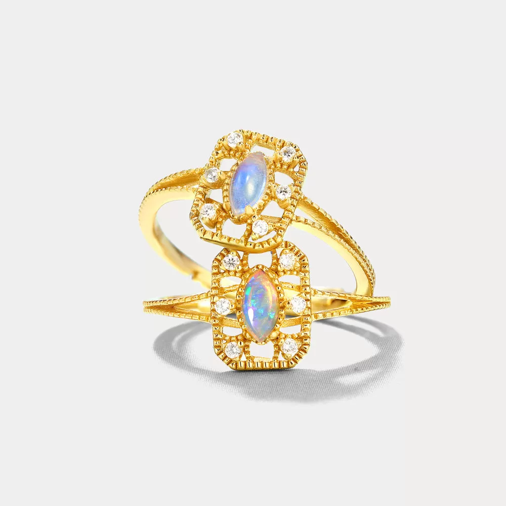 Opal Square Vintage Ring