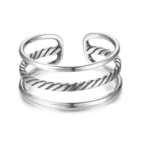 Open Adjustable Finger Ring With 3 Layers