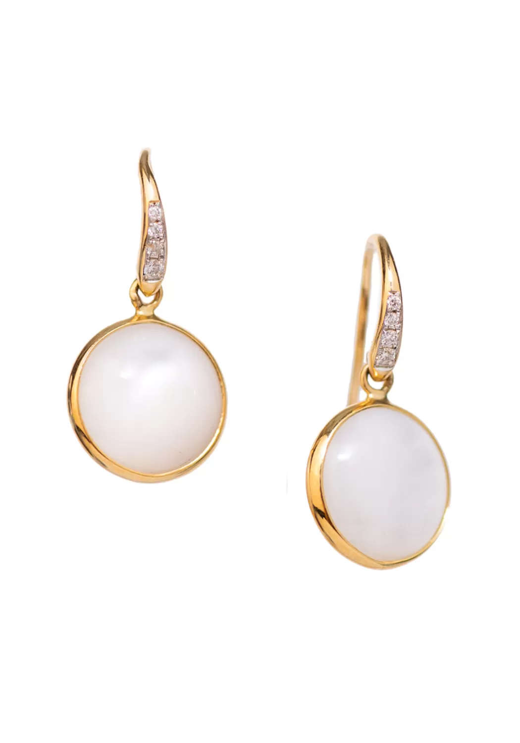 Oster Collection 18KYG Diamond & Mother of Pearl Drop Earrings