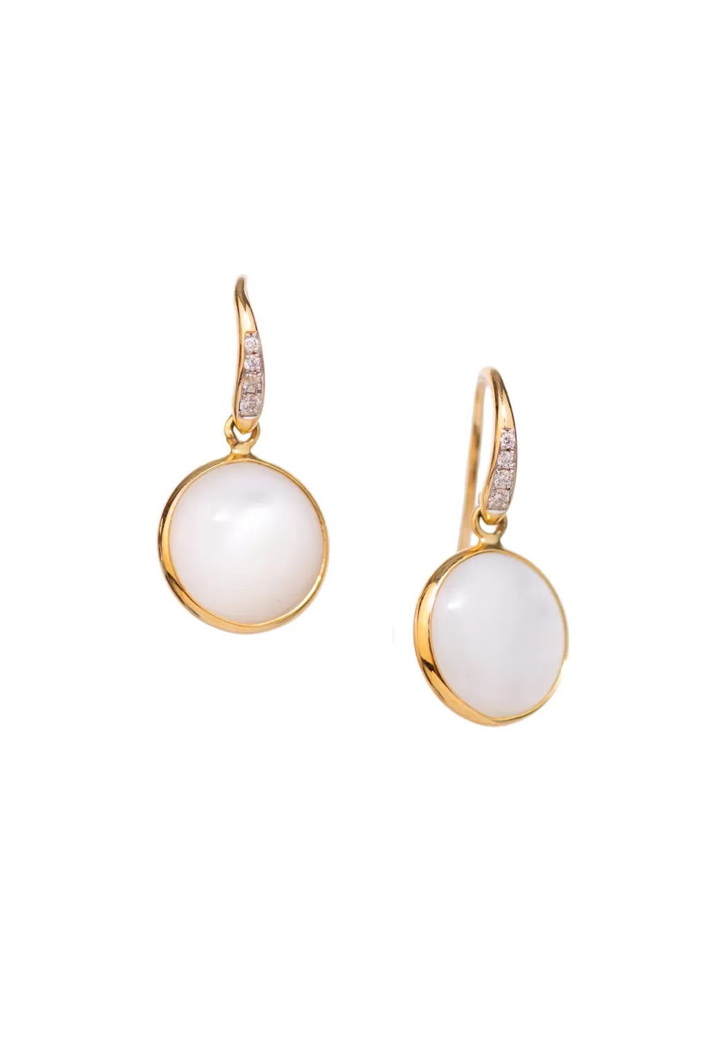 Oster Collection 18KYG Diamond & Mother of Pearl Drop Earrings