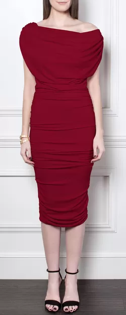 Paloma Midi Dress Oxblood