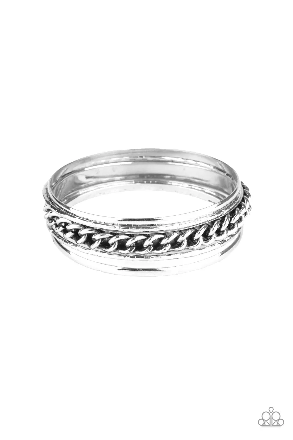 Paparazzi Accessories - A Piece Of The Action - Silver Bracelet