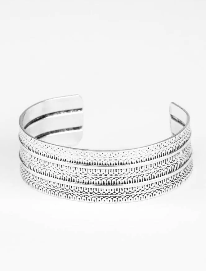 Paparazzi Accessories  - Absolute Amazon Silver Bracelet #B41 Drawer 5/1 - Silver Blue Bracelet