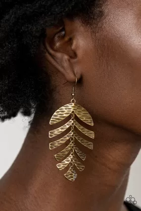 Paparazzi Accessories - Palm Lagoon - Brass Earrings