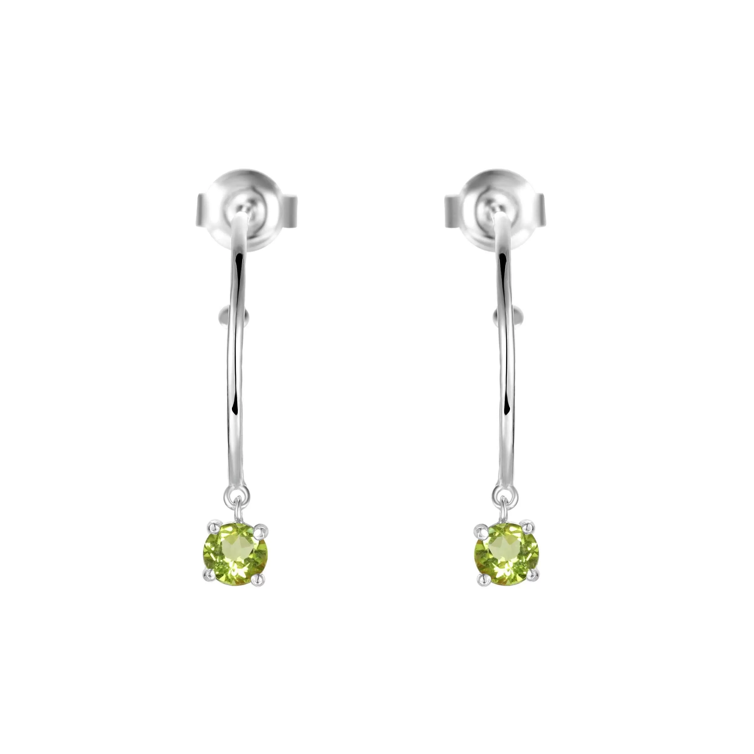 Peridot Open Hoop Earrings