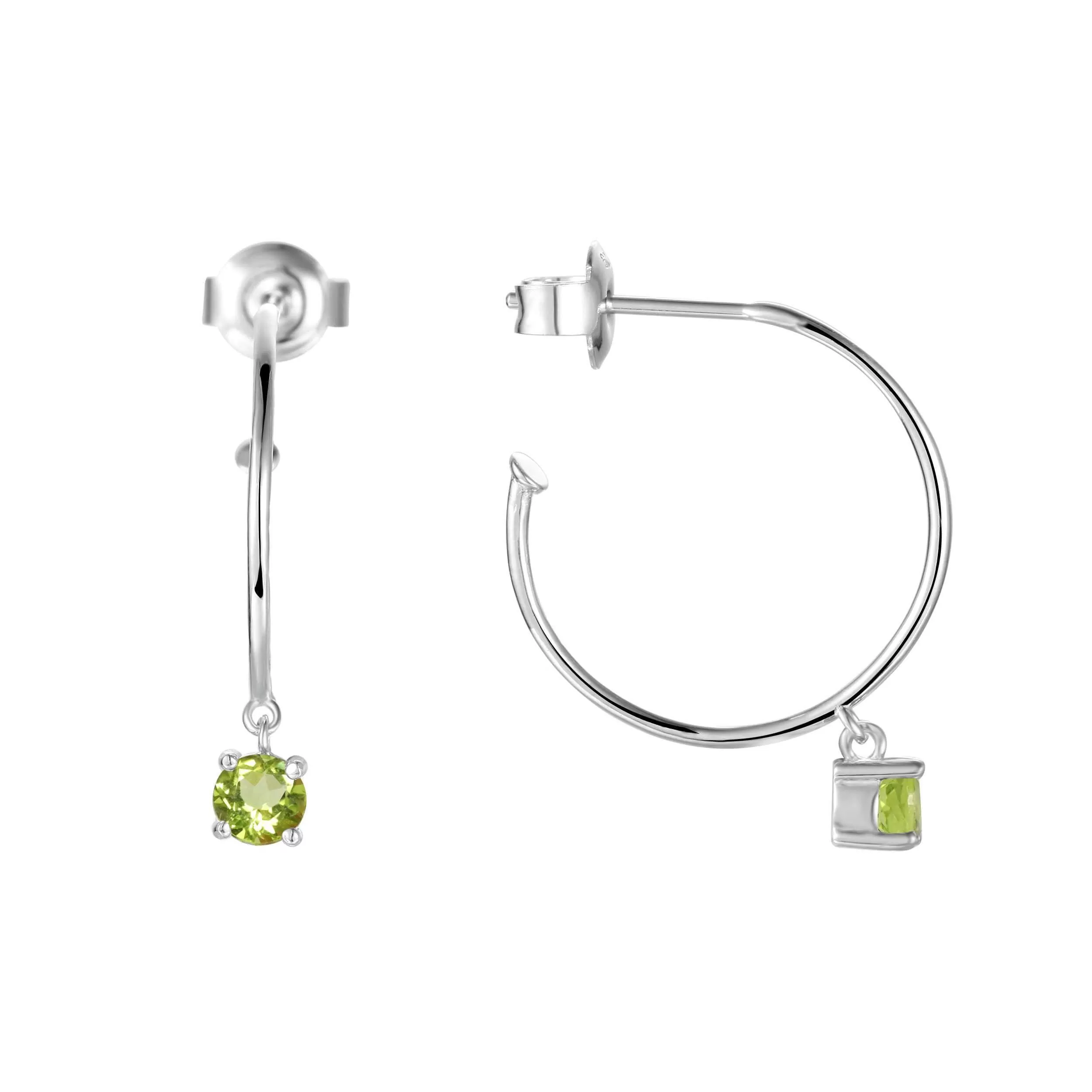 Peridot Open Hoop Earrings