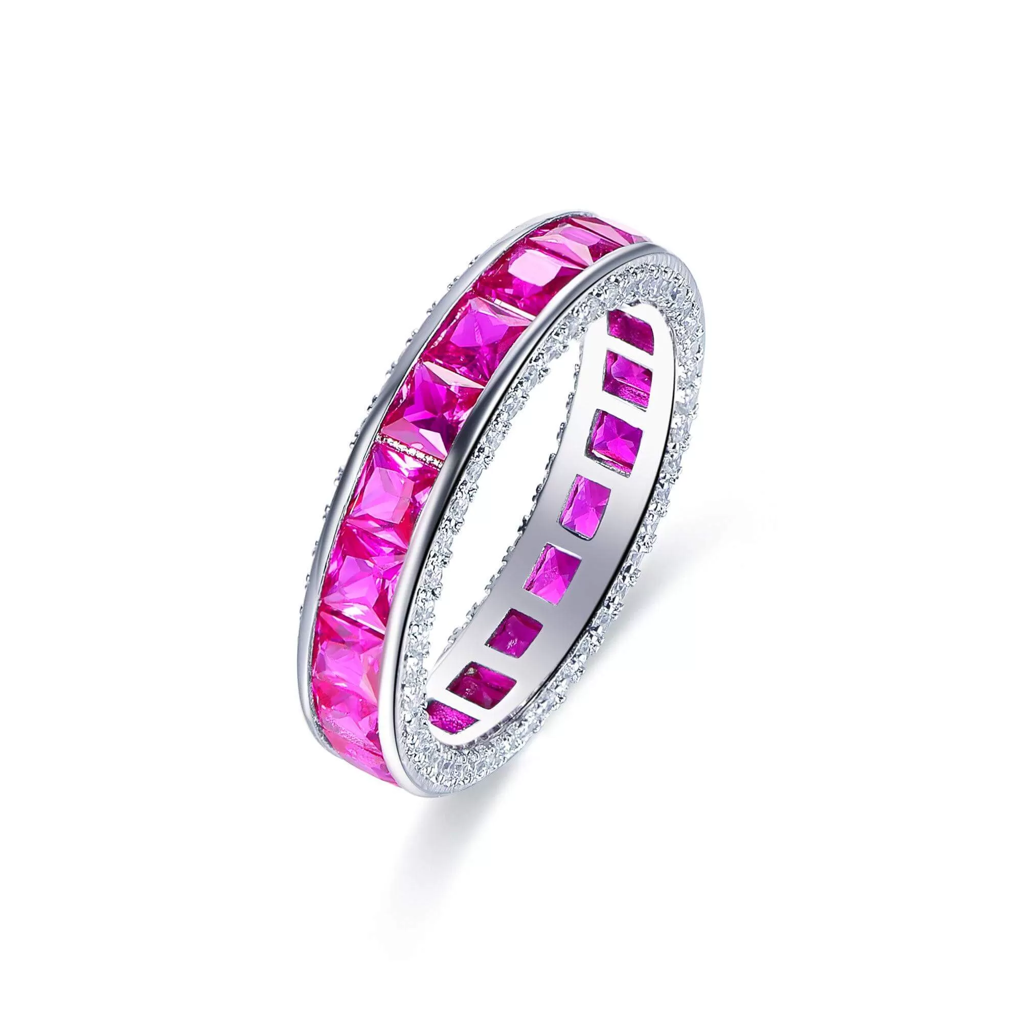 Pink Sapphire Wedding band Ring