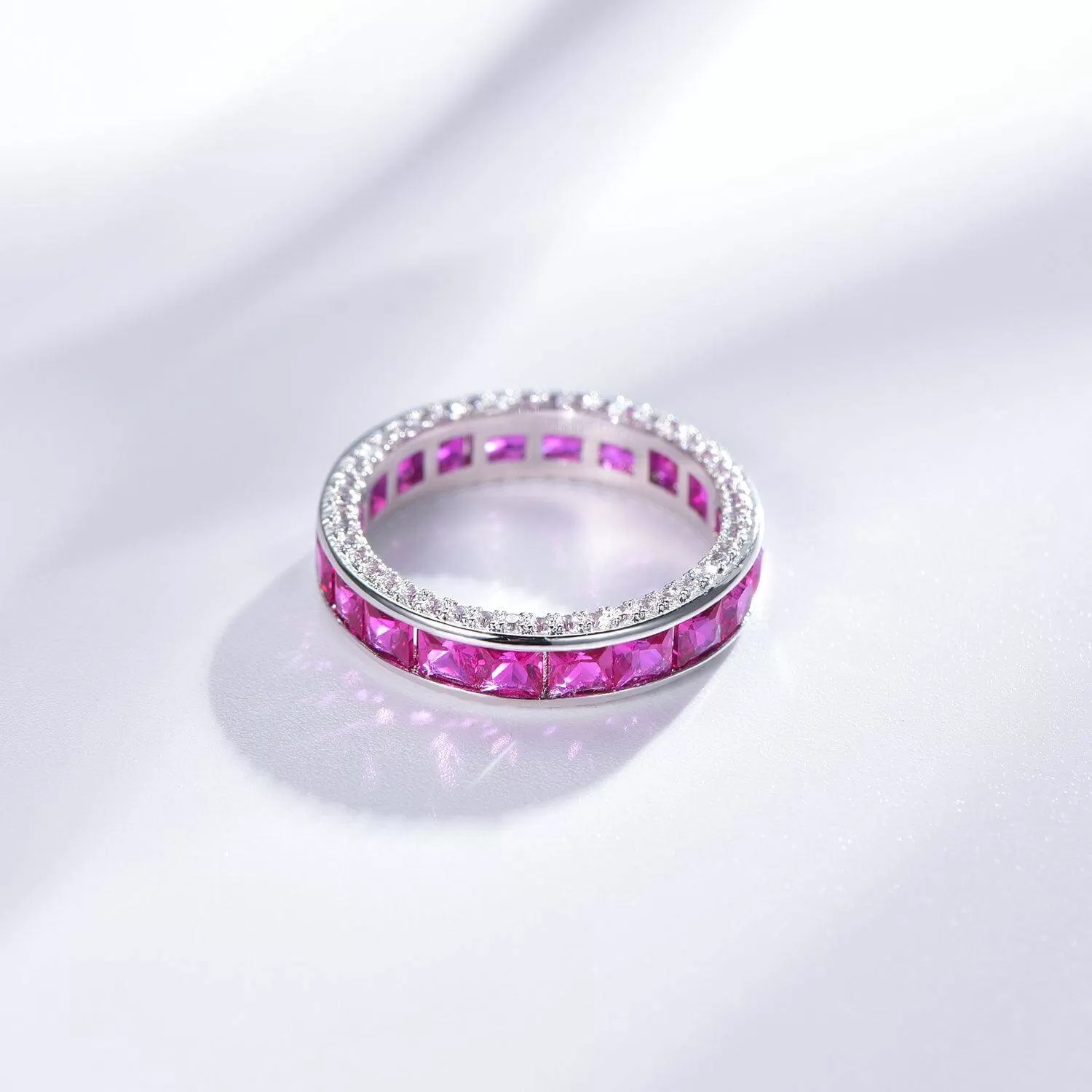 Pink Sapphire Wedding band Ring