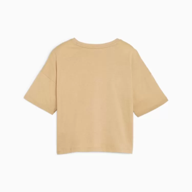 PUMA WOMEN'S ESS CROPPED BEIGE TEE