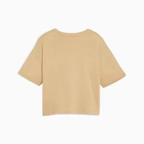 PUMA WOMEN'S ESS CROPPED BEIGE TEE