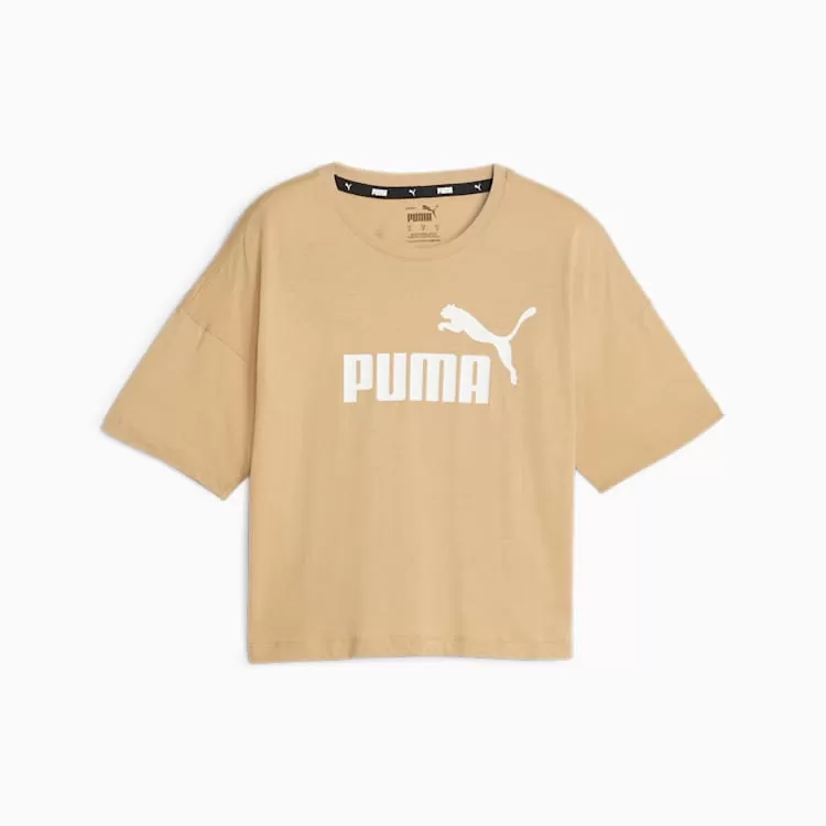 PUMA WOMEN'S ESS CROPPED BEIGE TEE