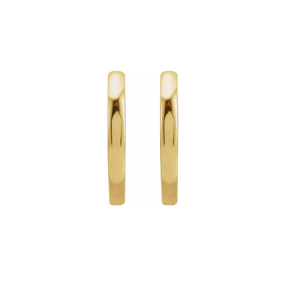 Round Hoop Earrings in Solid Recycled Gold