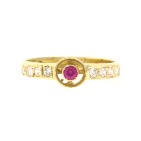 Ruby & Diamond Ring in 14k Gold