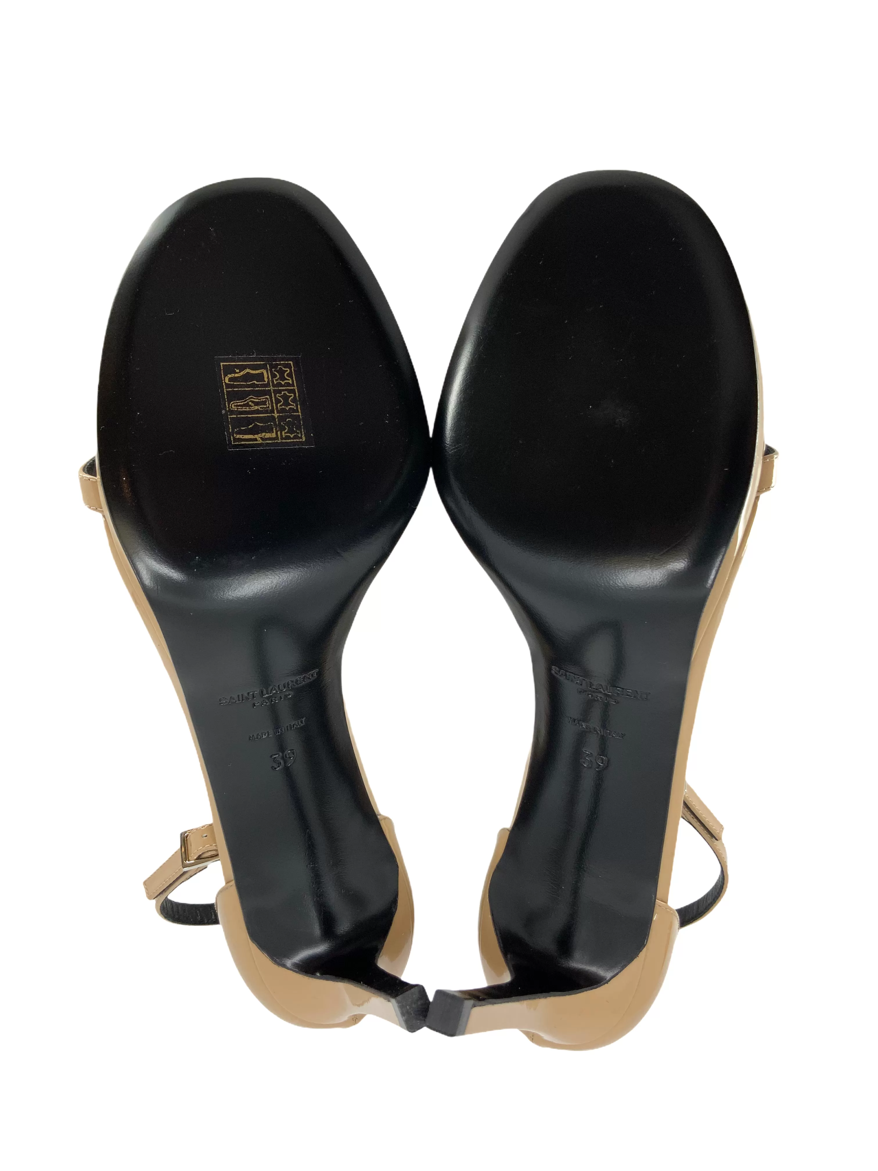 Saint Laurent Amber Patent Leather Sandals Size 9 NEW